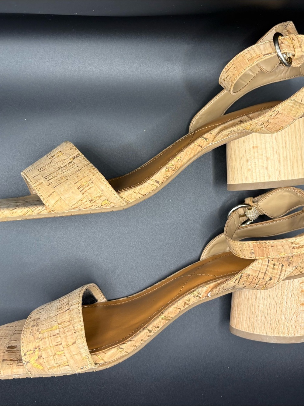 NYDJ Tan Cork-Accent Slide Sandals - Picture 6 of 6
